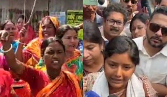 Police stopped dyfi leader minakshi mukherjee in sandeshkhali