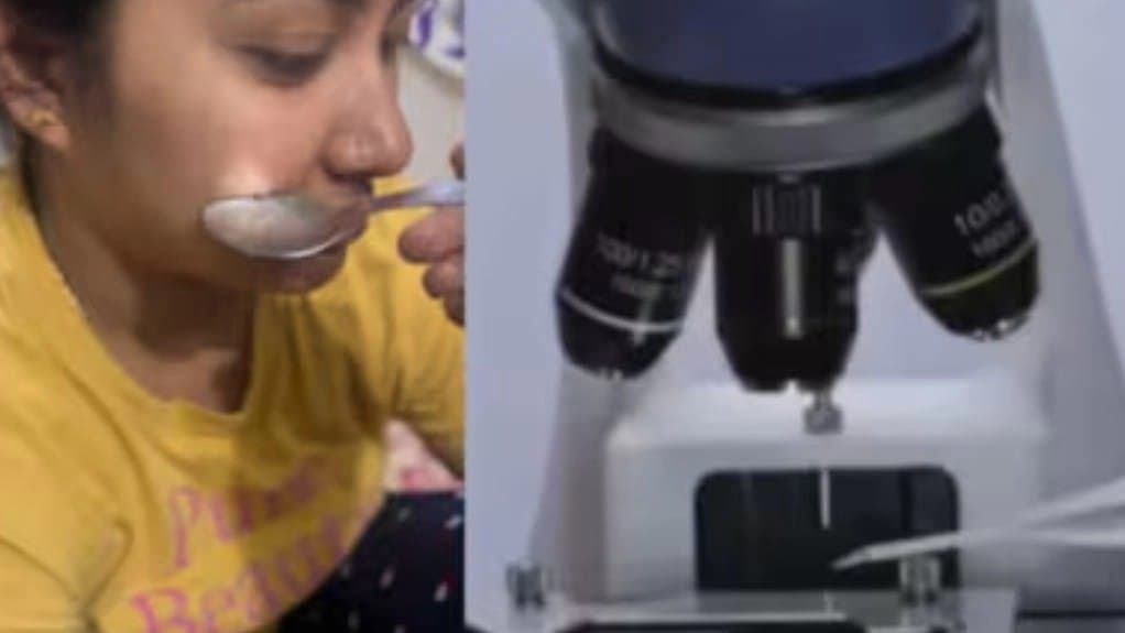 Husband Checks Wife’s Tears Under Microscope