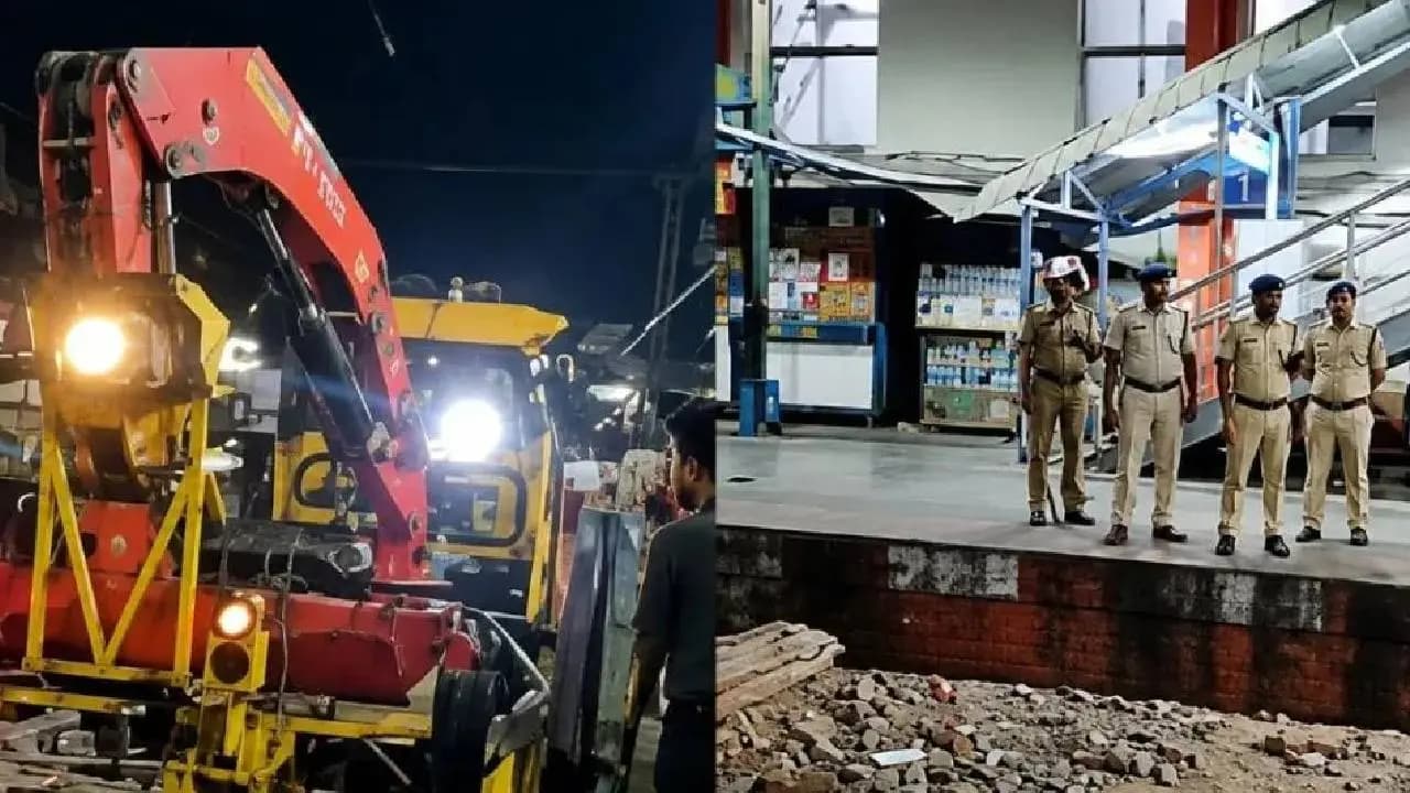 Buldozer Action in Dumdum Station CPIM Leaders Protested
