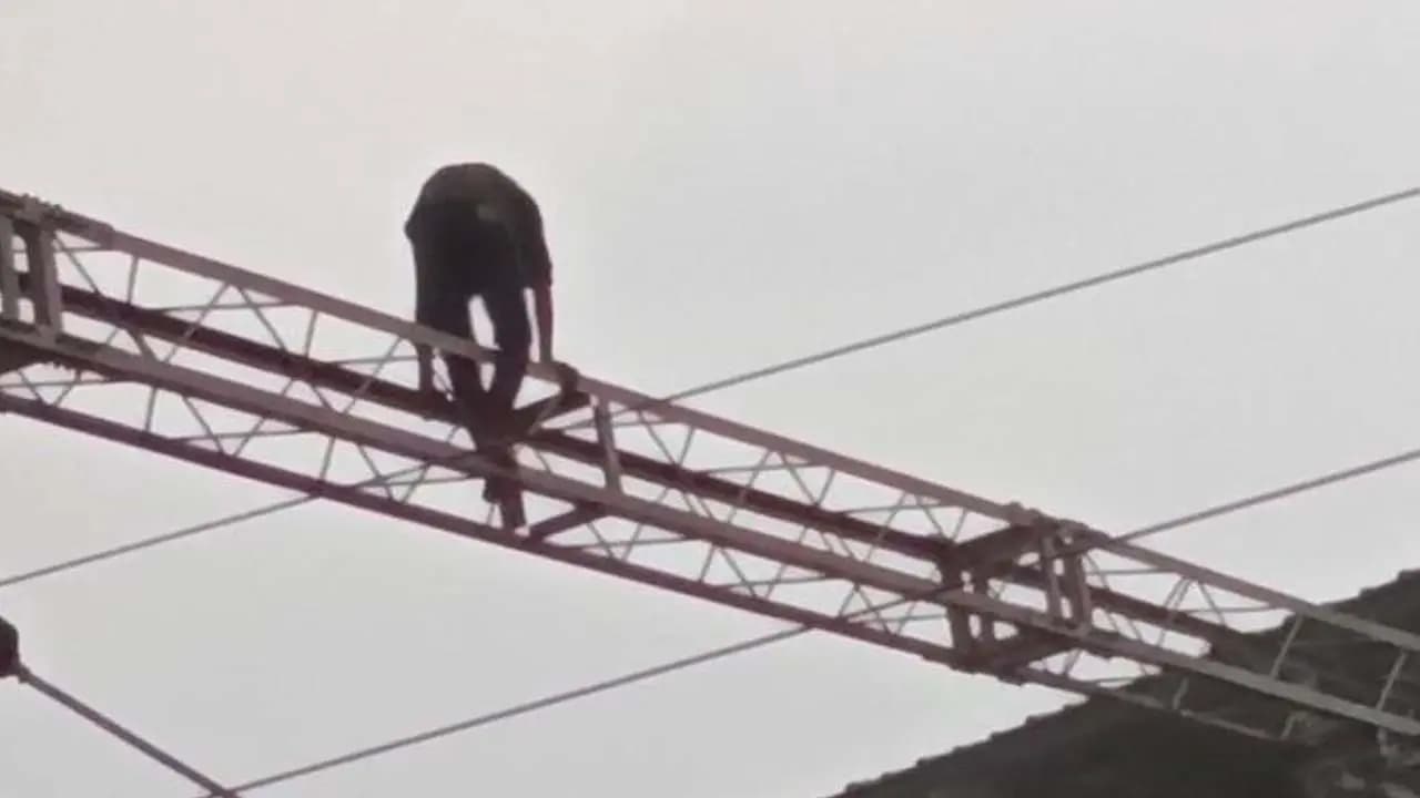 Young Man Clings to 25000 Volt Railway Power Pylon at New Alipurduar Onlookers Stunned—What Happened Next