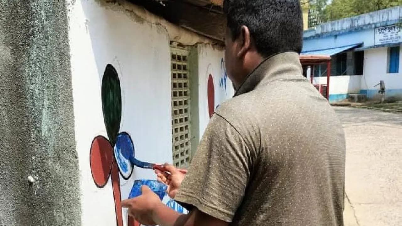 Village Police Staff Suspended for Painting TMC Election Wall Graffiti