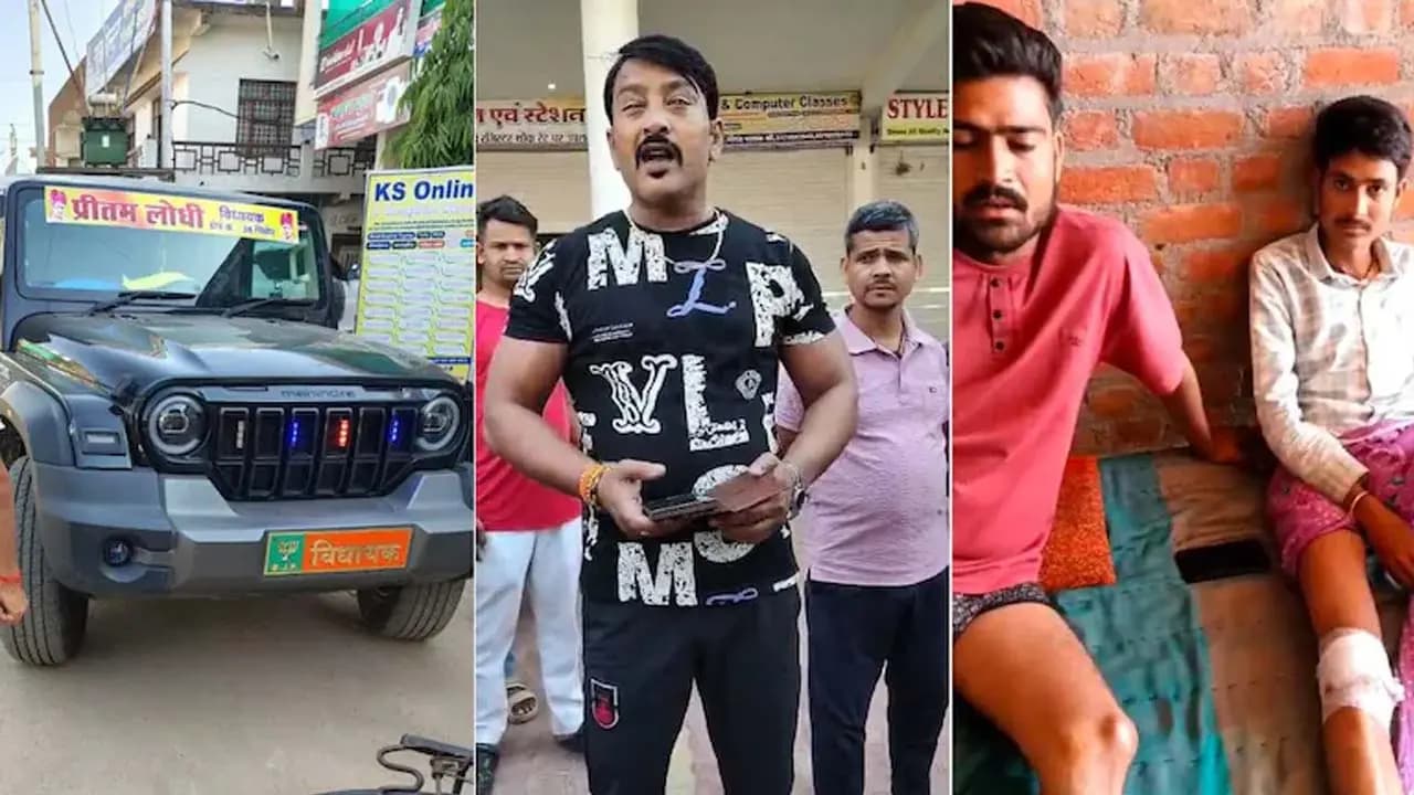 Rammed By MLAs Son With Thar in Madhya Pradeshs Shivpuri