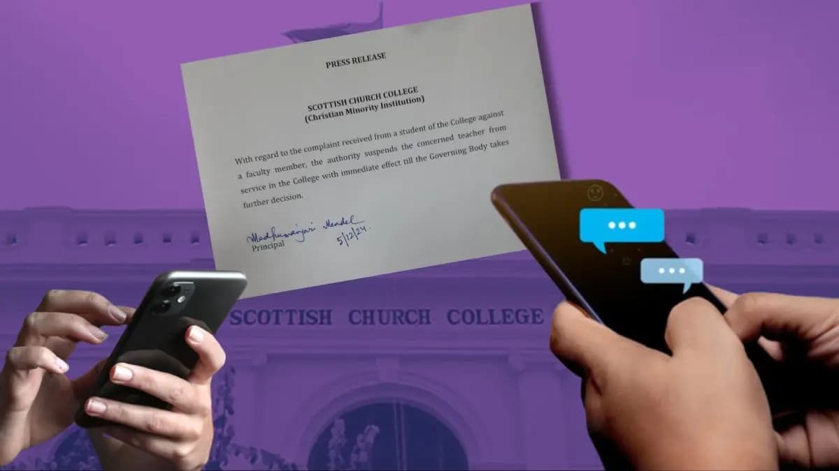 Scottish Church College professor suspended for allegedly sending obscene messages to a female student_gnr