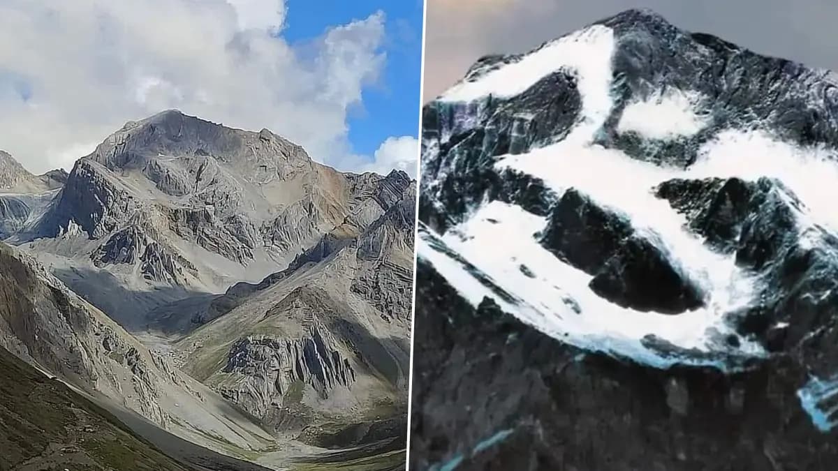 Snow disappears from Uttarakhand Om Parvat gnr