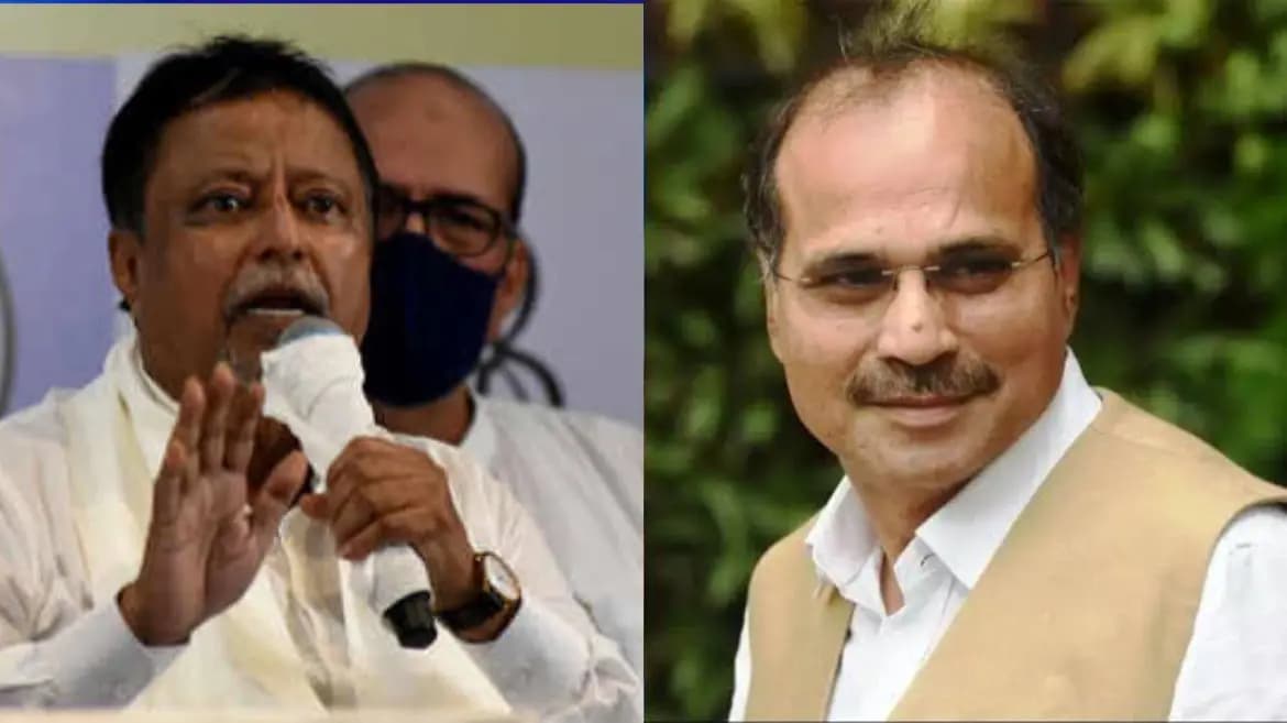 adhir chowdhuri visits mukul roy while campaigning