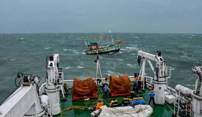 nine indian fisherman rescued by coast guard