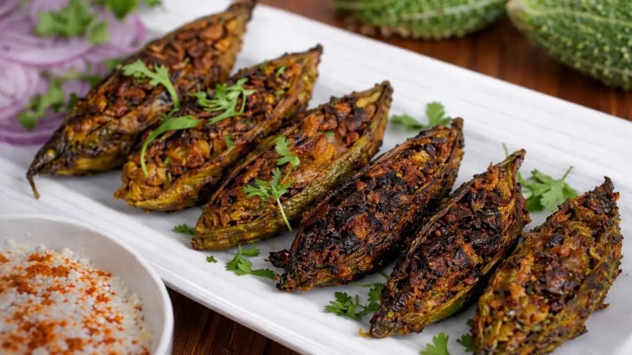 Stuffed Karela with Raw Mango
