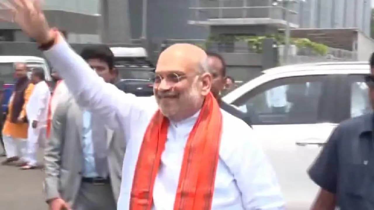 Union Home Minister Amit Shah arrives in the city
