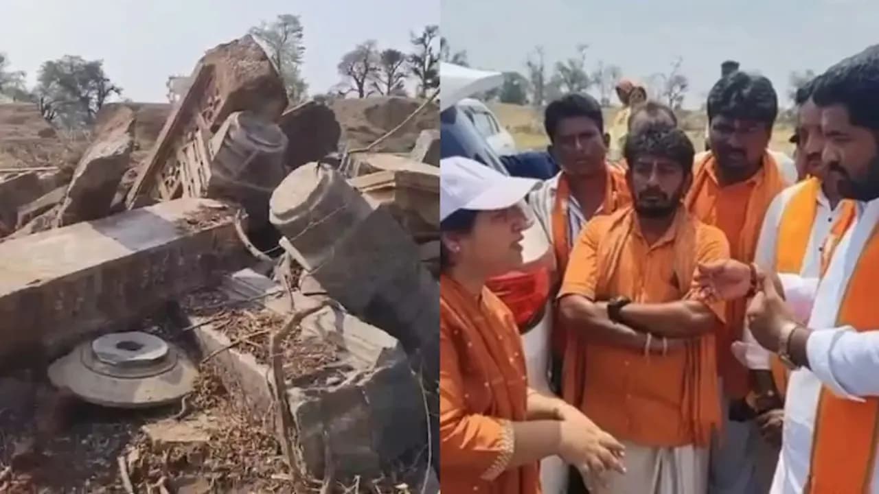 Uproar in Telangana 800 year old Shiva Temple demolished For school