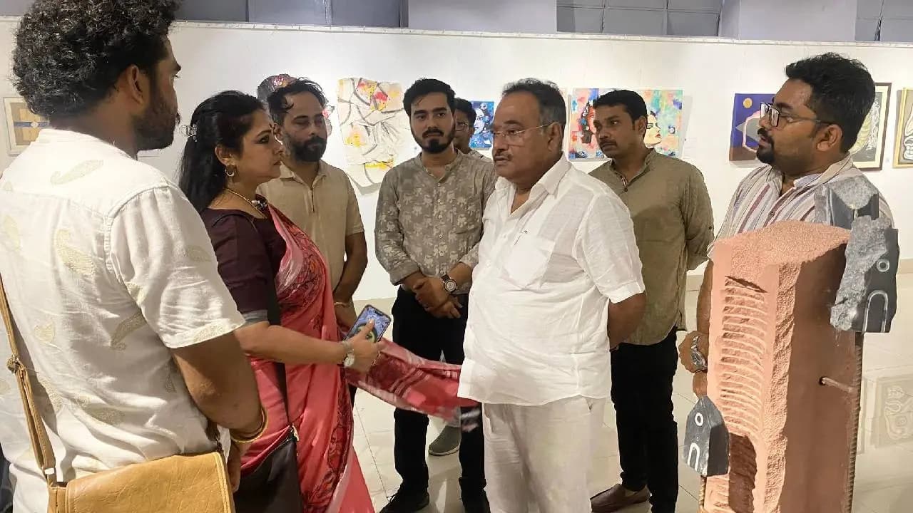 BJP State President Samik Bhattacharya At Academy, Seen Partha Bhowmik Acted Theatre