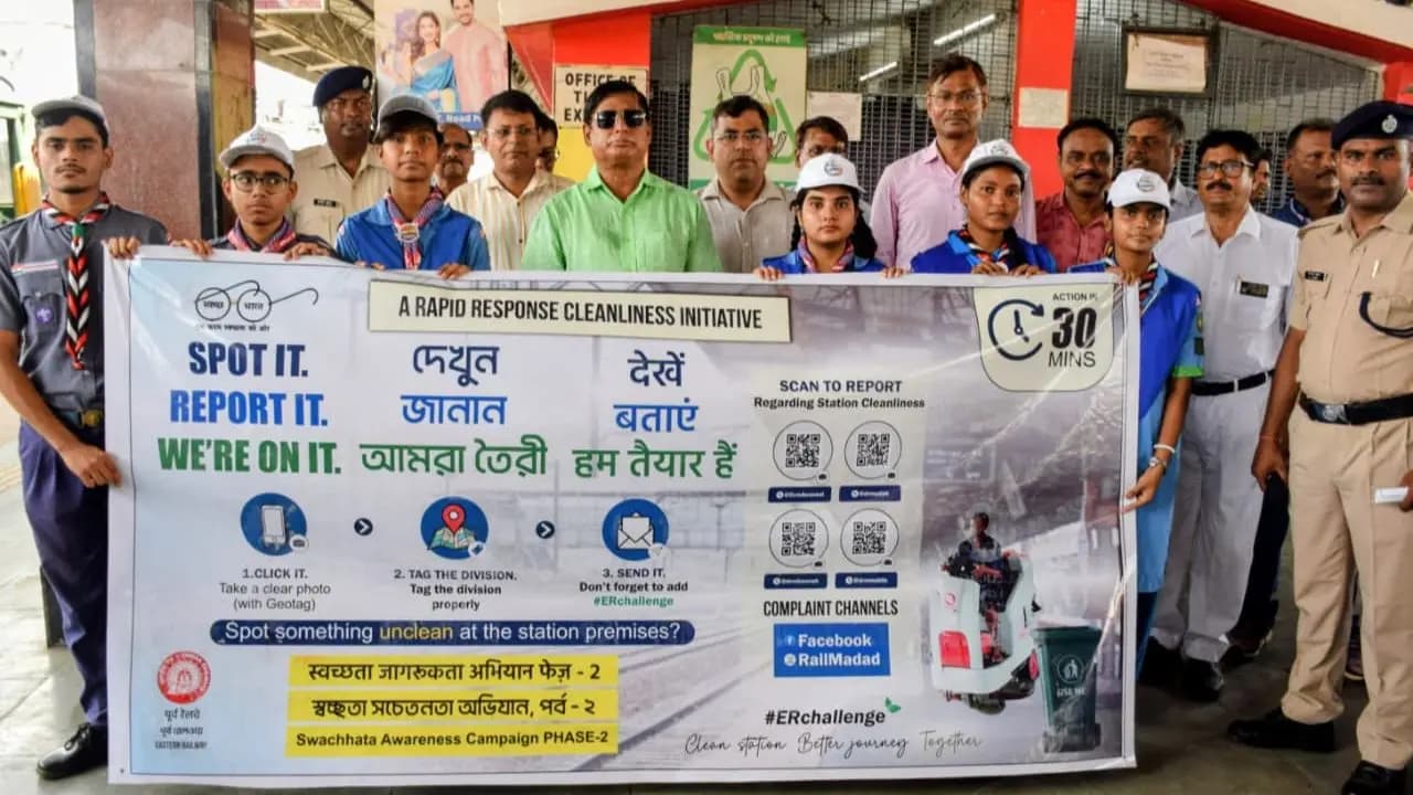 Eastern Railway guarantees of cleanliness within 30 minutes of a complaint in Bandel