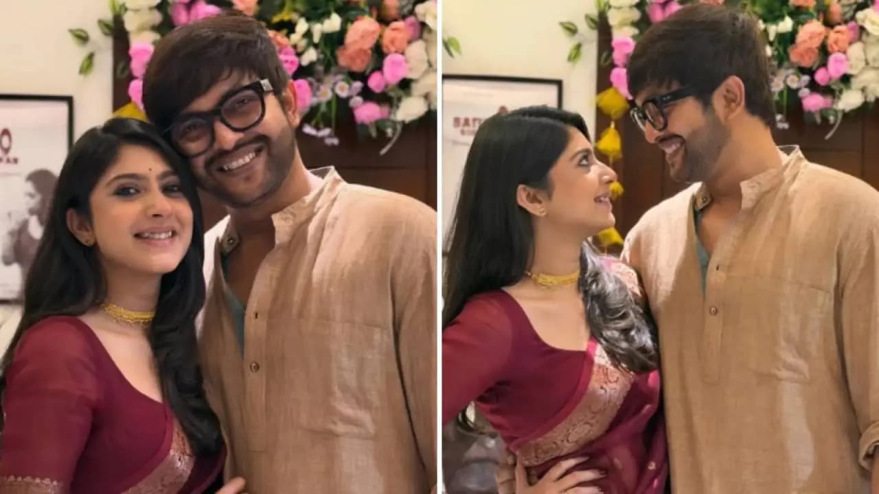 Sourav Chakraborty and Shubhasmita Mukherjee Engagement Photos Viral