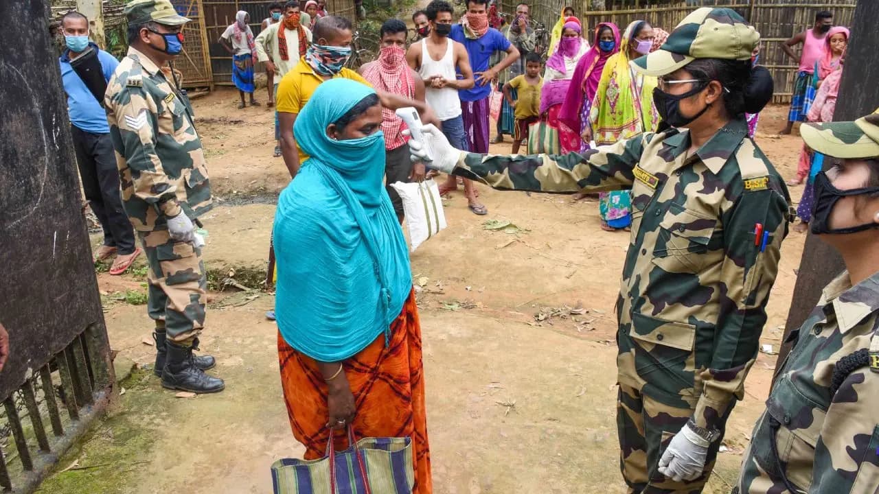 A flood of Bangladeshis crossing the border into Swarupnagar