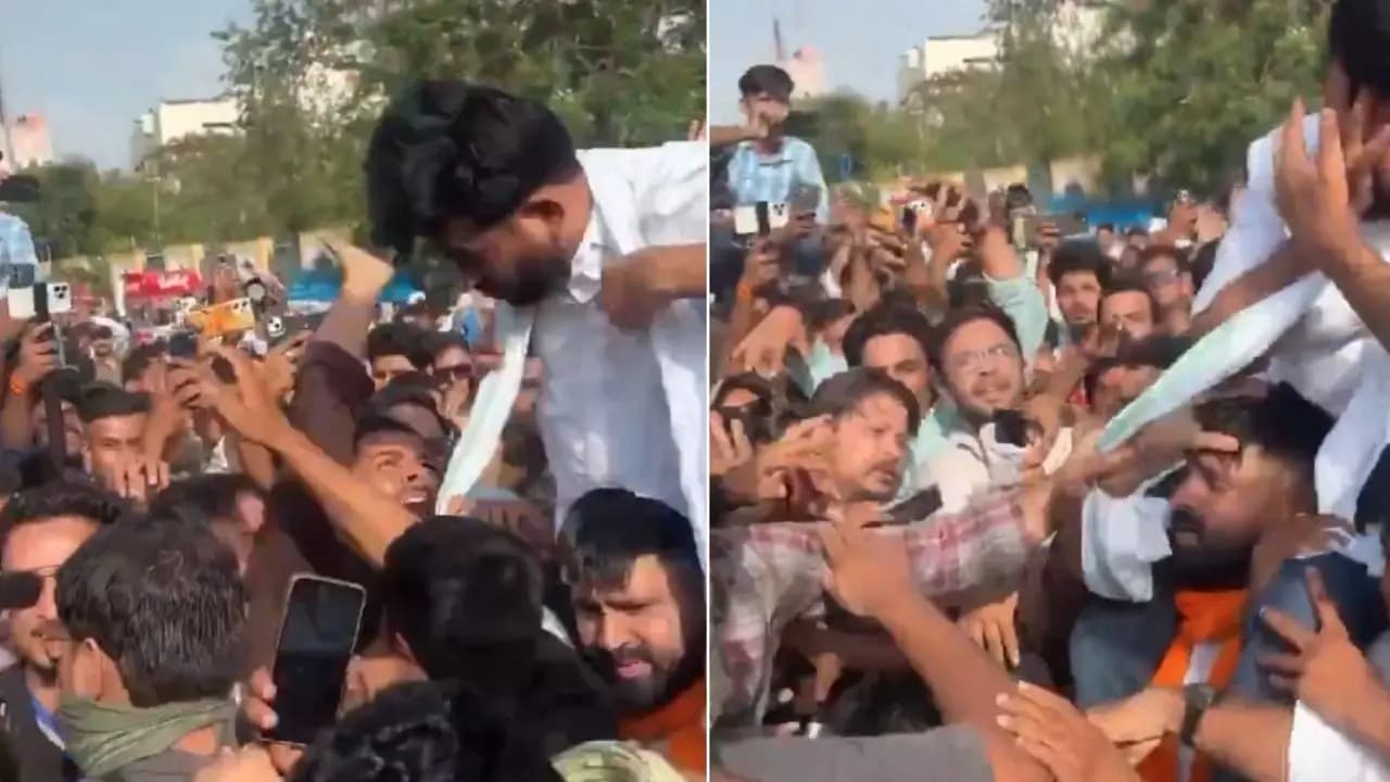 Abhijeet Dipke assaulted during a protest march in jaipur