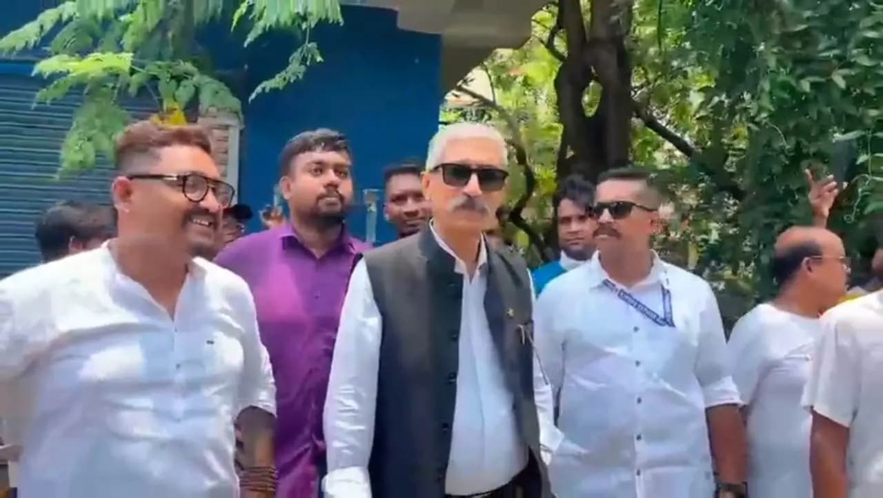 BJP MLA Dipanjan Chakraborty demolished a Trinamool party office using a bulldozer