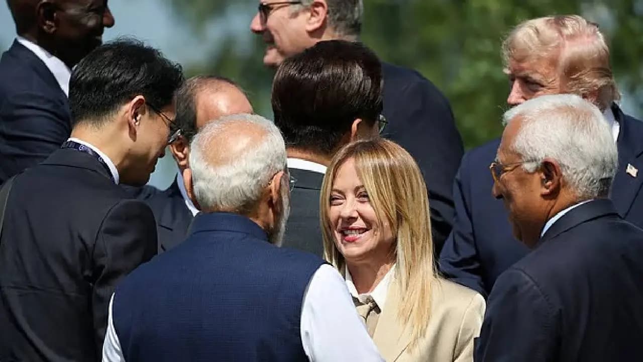 Narendra Modi Melonis lighthearted banter with PM Modi at G7 Summit goes viral We are the most famous