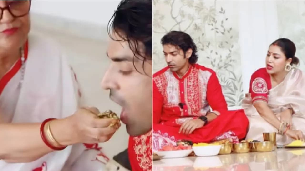 Gurmeet Choudhary Enjoys Traditional Bengali Jamai Sasthi Hosted by Debina Bonnerjee s Mother