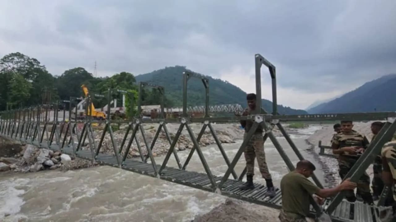 The Army's Trishakti Corps restored connectivity by constructing a temporary footbridge over the Balason