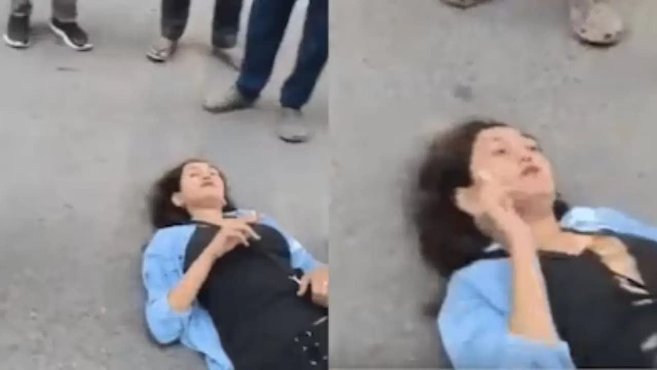 viral video of noida woman creating ruckus on streer