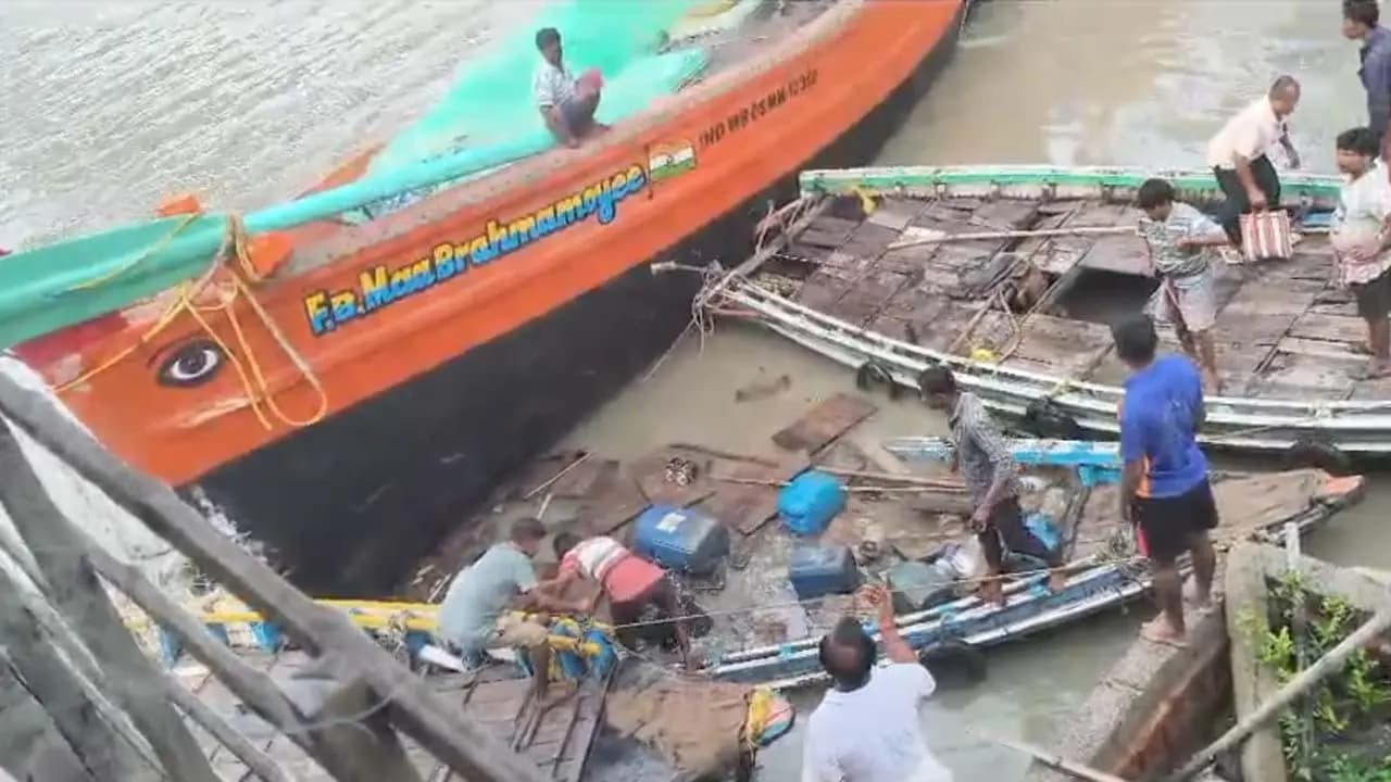Boats capsizes at Namkhana Ghat