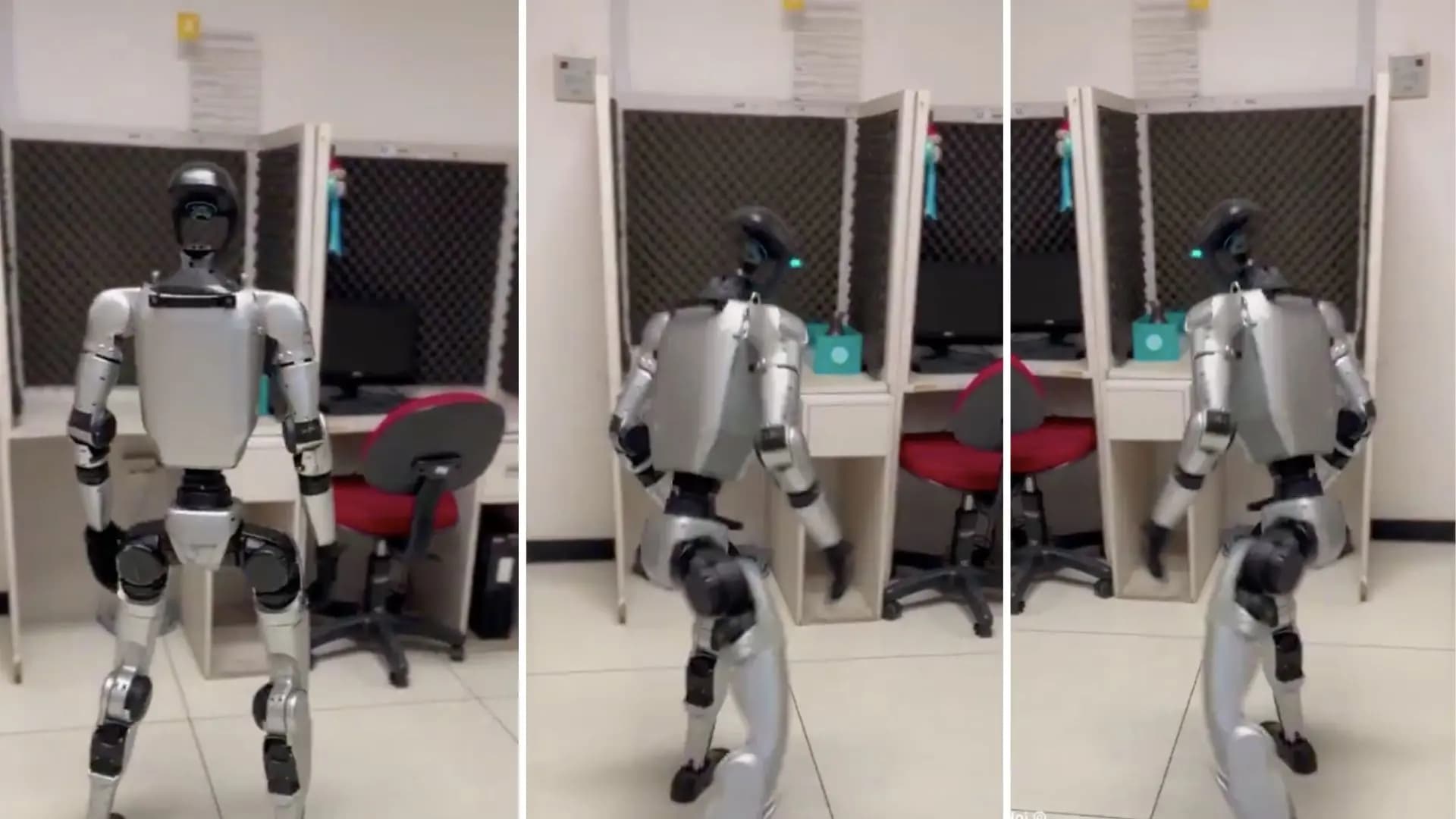 Humanoid robot in attacking boss viral video