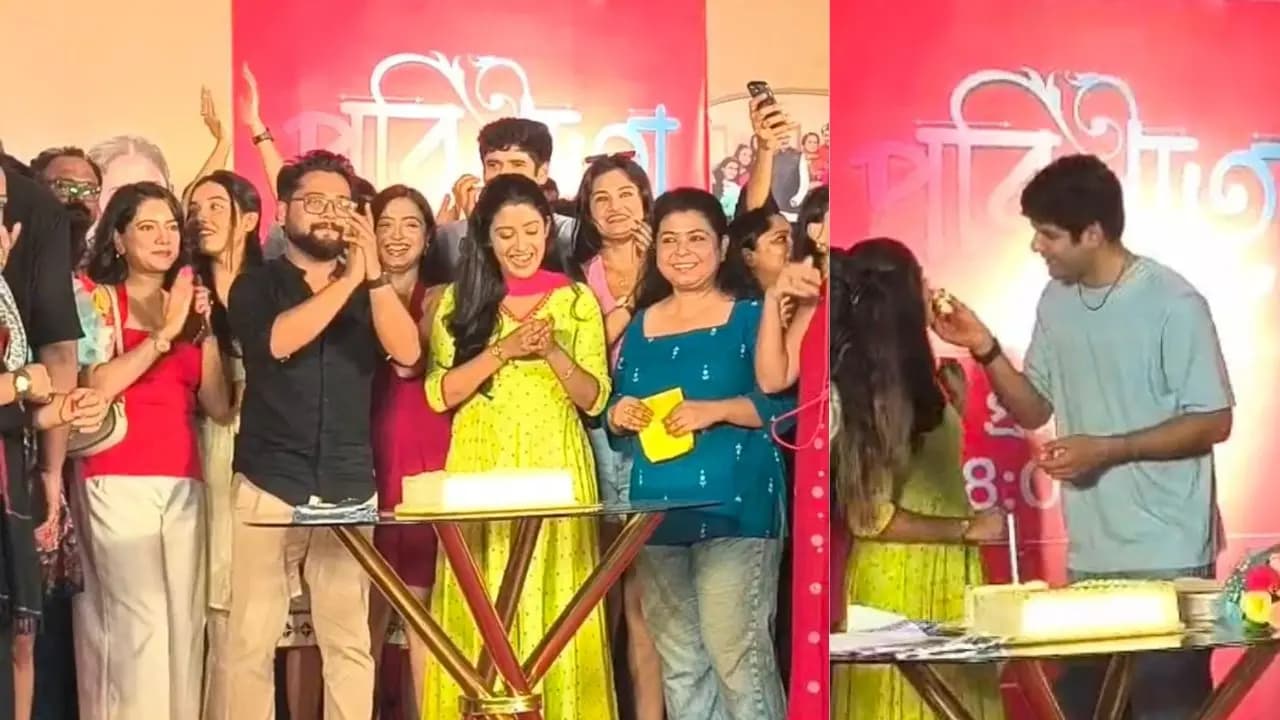 Parineeta 600 episode celebration: Parul rayan and whole team celebrates by cutting cake