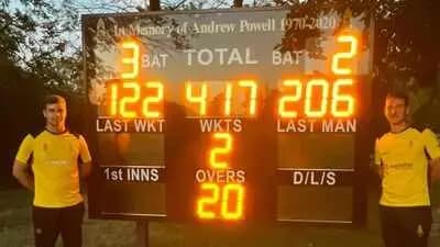 417 runs in 20 overs, England Club turn Cricket into Video Game