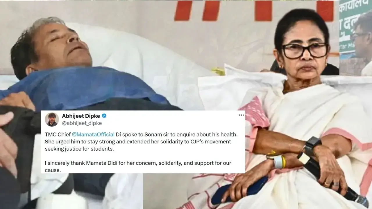 TMC Mamata Banerjee spoke to Sonam wangchuk Abhijeet Dipke social media post here