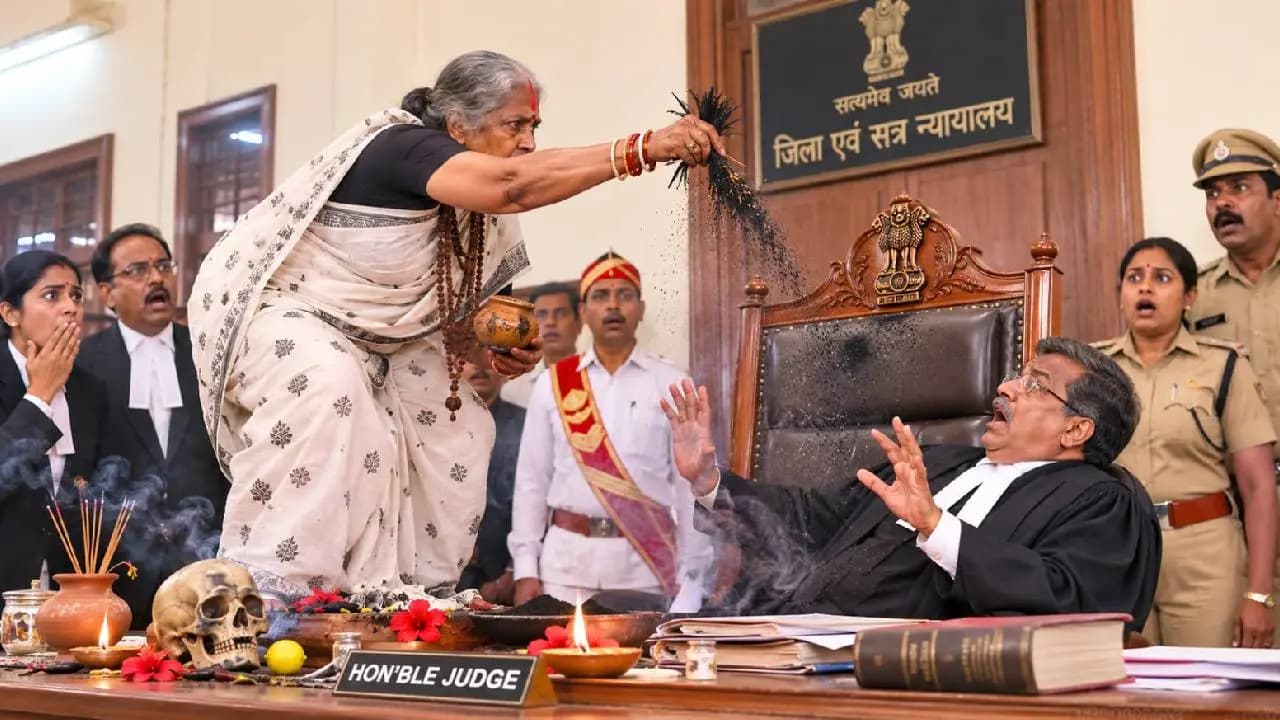 Viral Video: 65 years old women arrested for performed black magic inside a courtroom
