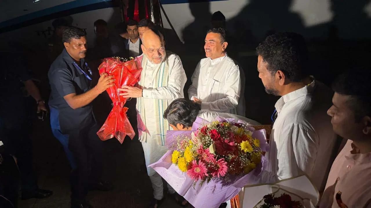Focus on the Chickens Neck Union Home Minister Amit Shah arrives in Bagdogra for a two-day visit