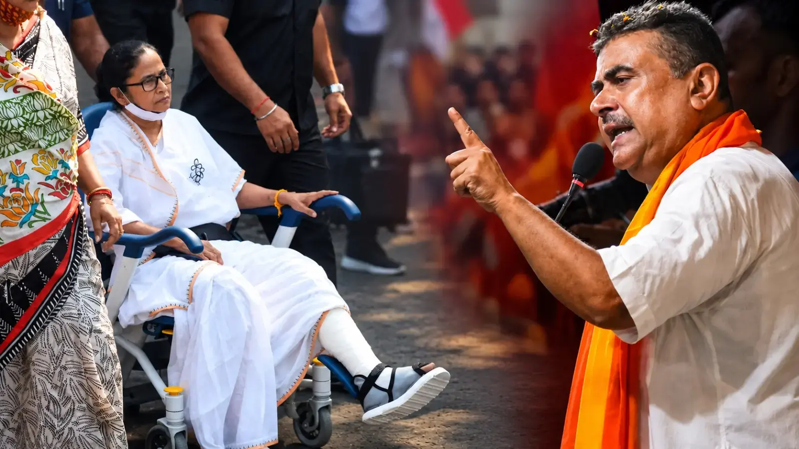 Suvendu issues a stern warning to Mamata regarding her broken leg advised her not to stir things up too much