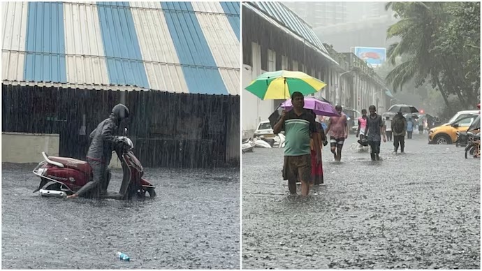 প্রবল বৃষ্টির জেরে নাজেহাল মুম্বাই 