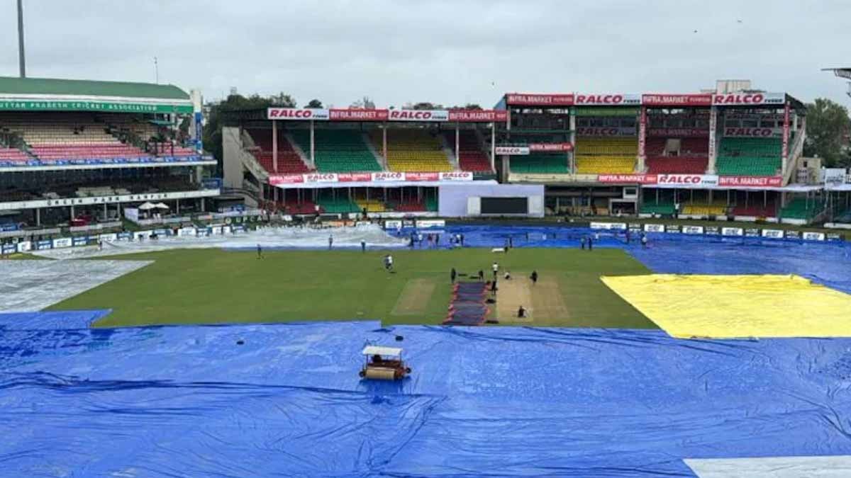 due to wet outfield, delayed in toss