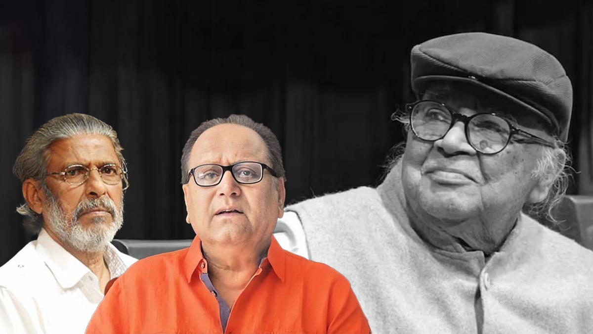 veteran theatre artist rudraprasad sengupta and actor deepankar dey remember late theatre personality manoj mitra 