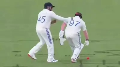 Rohit Sharma punches at the back of Sarfaraz Khan as he drops the ball in IND vs PMXI pink-ball warm-up game