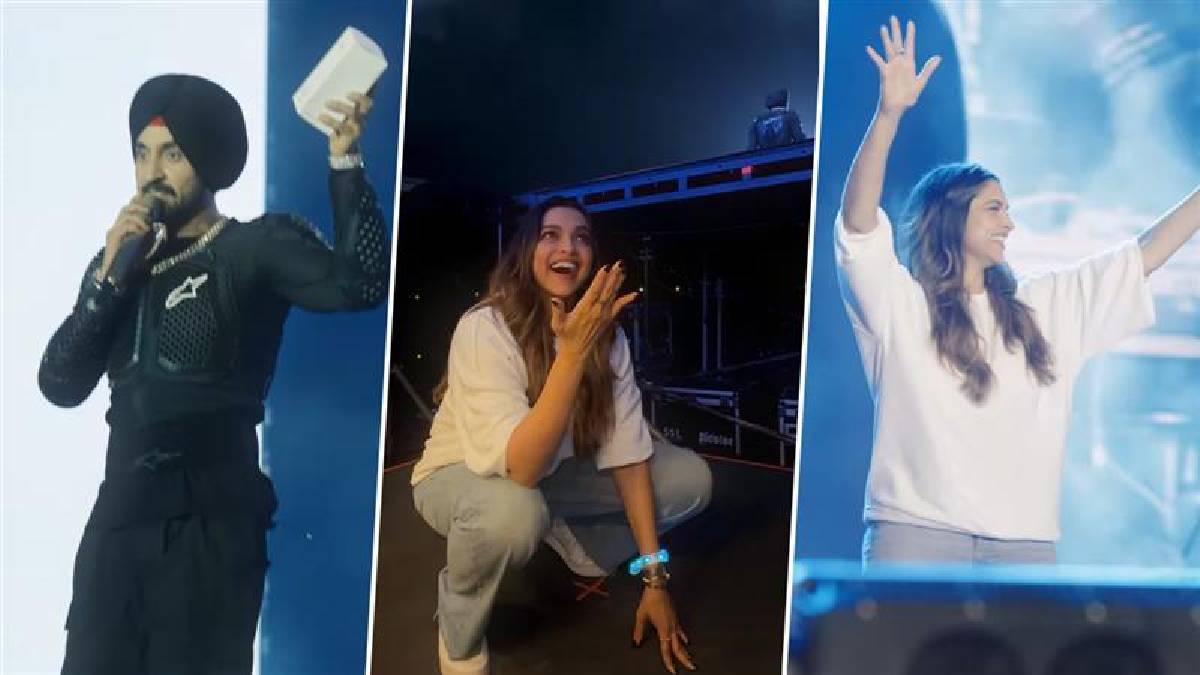 Bollywood actress Deepika Padukone makes first public appearance after delivering Dua Diljit Dosanjh welcomes her onstage in Kannada 