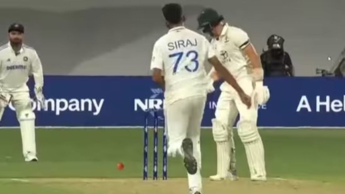 A man with a beer snake interrupted play on Day 1 in Adelaide