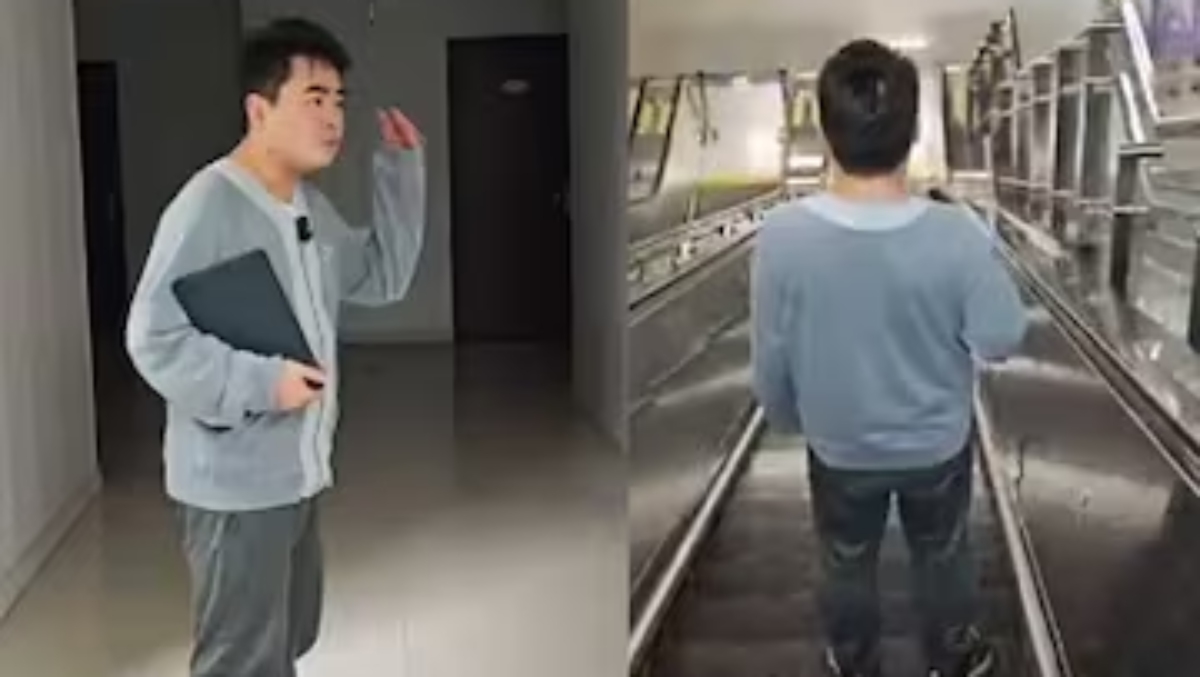 Video Of A Chinese Man's Daily Commute To Work goes Viral