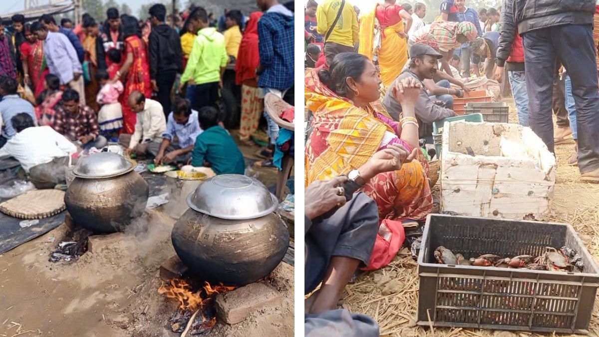 Tasty potato curry fair along with crab in Udaynarayanpur